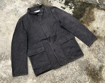 Vintage Journal Standard japanese fashion brand sun faded chore jacket workers jacket outdoor jacket in faded black colour in medium size