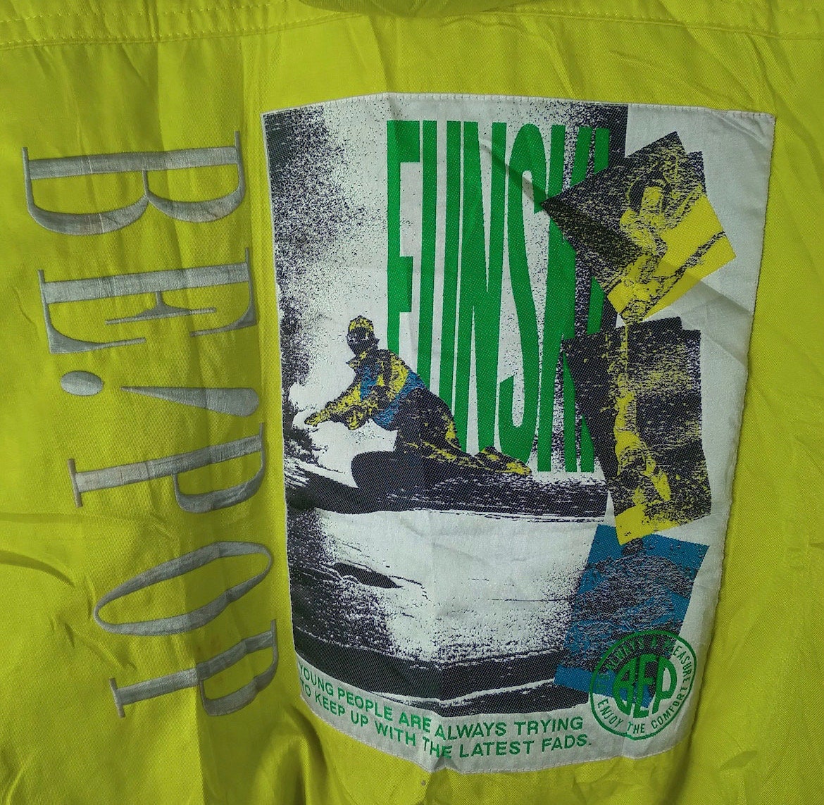 Vintage Be ! Pop Funski Snow Embroidered Big Logo Ski Man