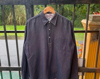 Vintage Polo Ralph Lauren Jeans Shirt Large 90s Polo Pony Blue