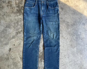 Vintage Edwin 503 Stoned Washed Edwin Regular Straight Cut Distress Denim Jeans Blue Wash Colour Size 34 Inches
