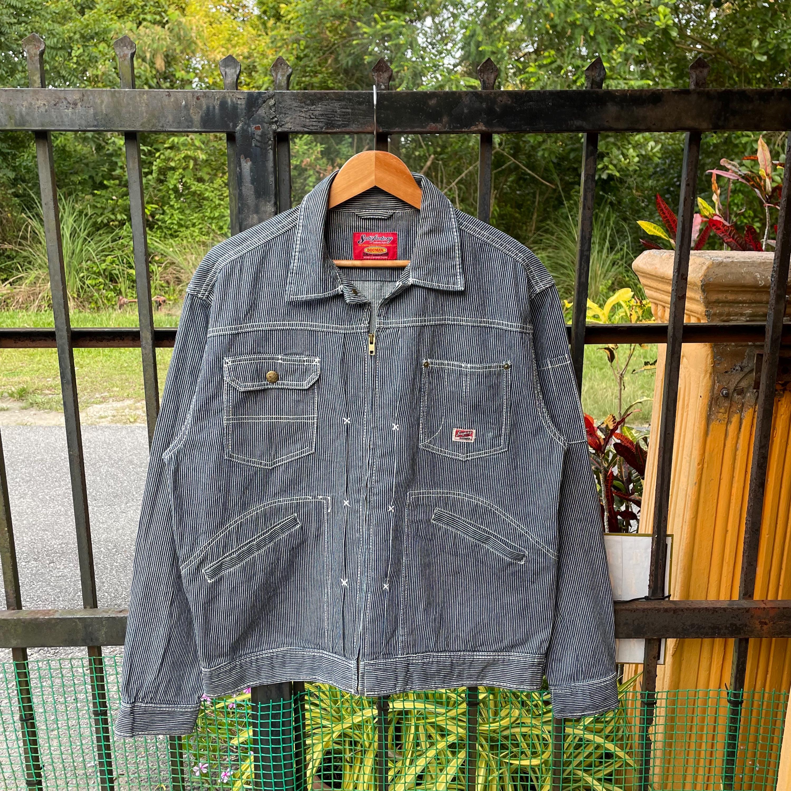 Vintage Dogman Japanese Brand Multipockets Striped Hickory