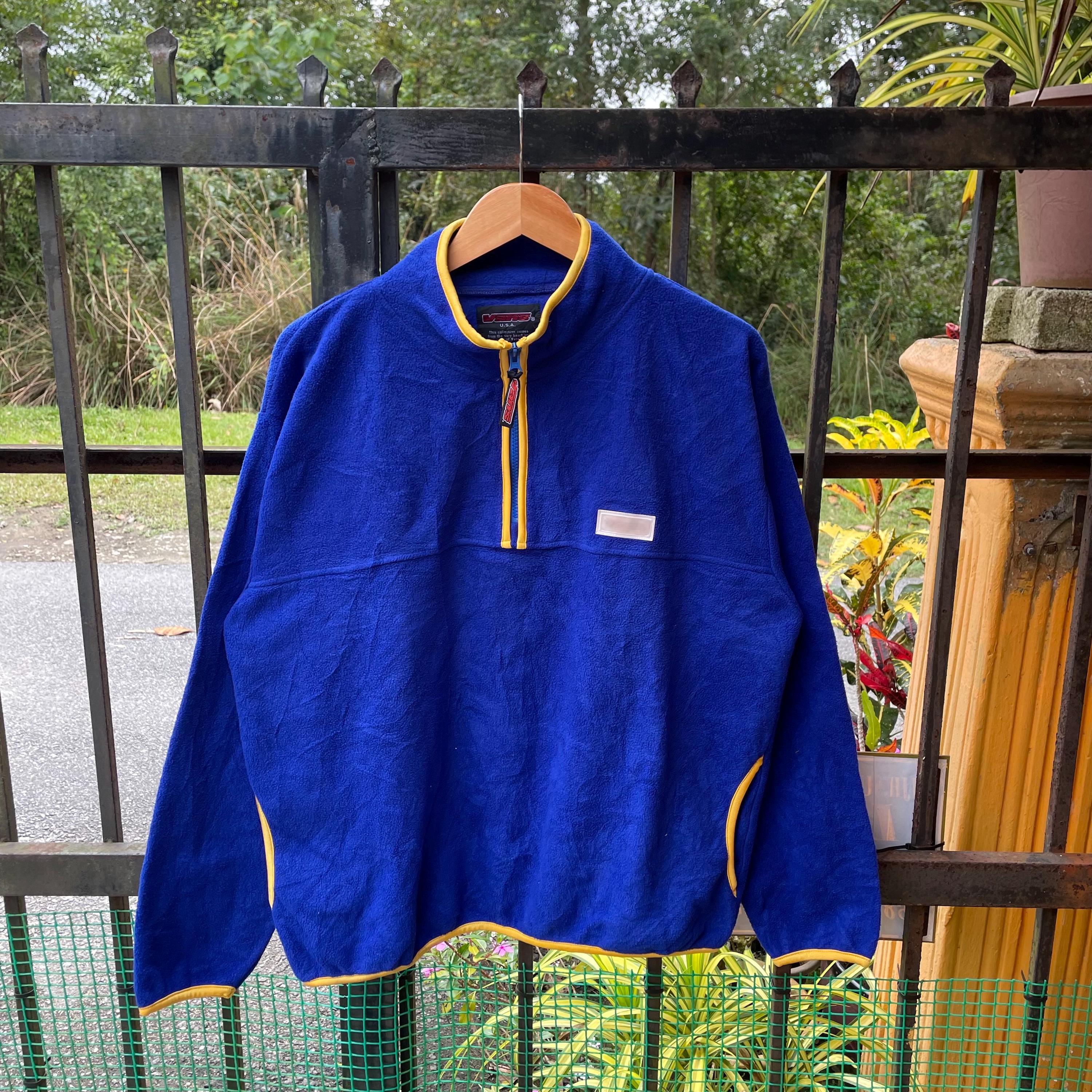 Vintage 90s Vans Skateboard Half Zipper Fleece Sweater Jacket Vans 