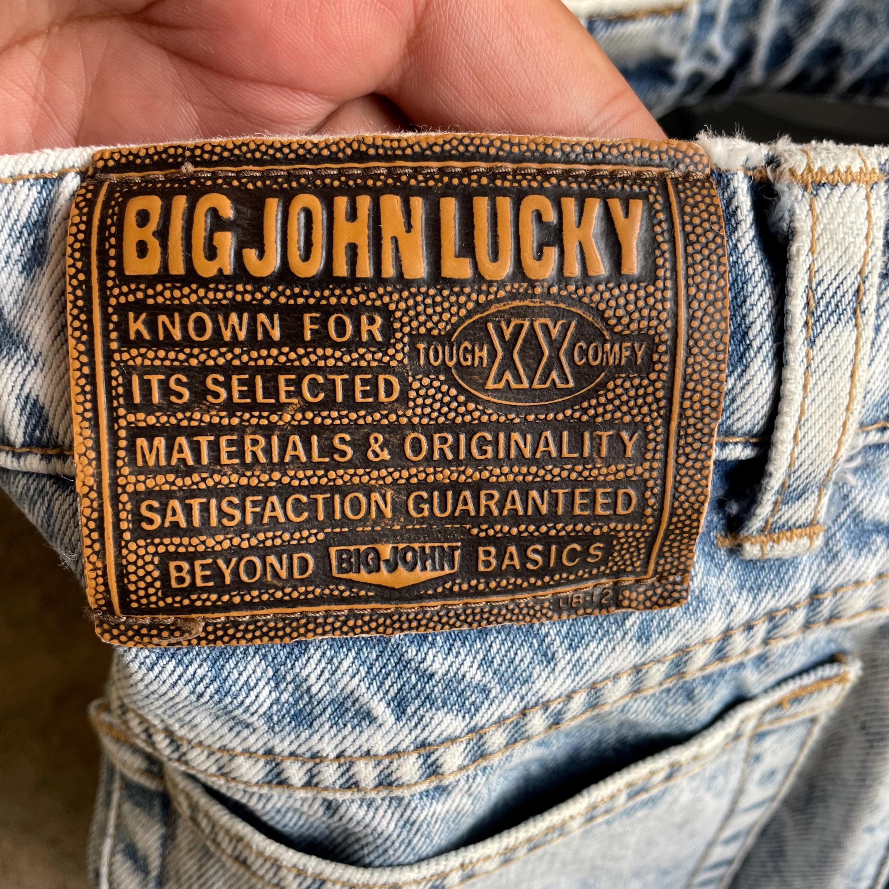 Vintage 80s Big John Stoned Washed Blend White Acid Wash Styles 