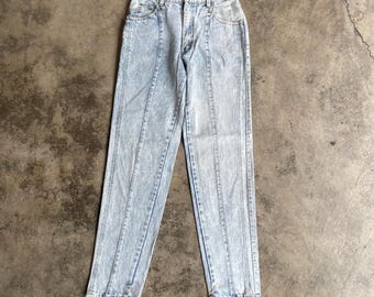 Vintage 80s Big John Stoned Washed Blend White Acid Wash Styles Regular Fit Denim Jeans White Wash Colour Size 28 Inches