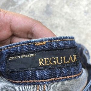 Vintage Edwin Stoned Washed Ripped Denim Jeans Blue Washed Regular Jeans Size 32 Inches image 10