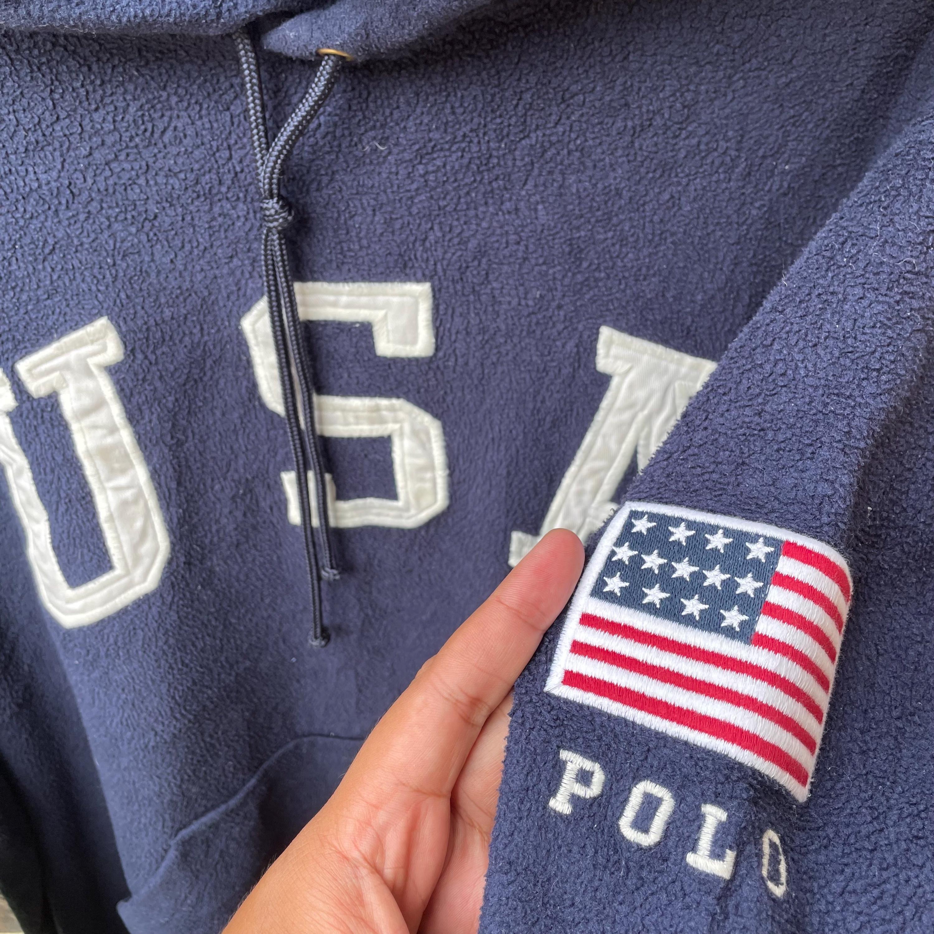 Vintage Polo Sport Ralph Lauren Embroidered USA Big Spellout Polo