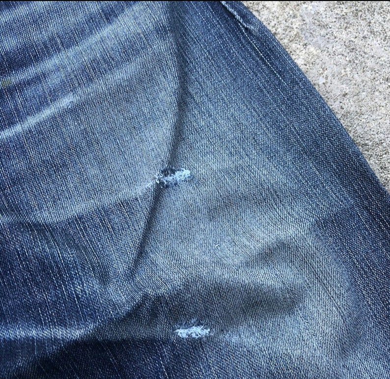 Vintage Edwin Stoned Washed Ripped Denim Jeans Blue Washed Regular Jeans Size 32 Inches image 6