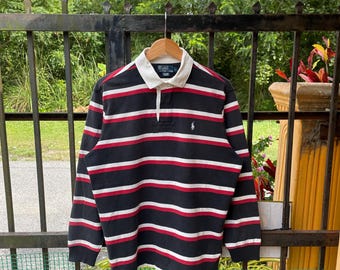Vintage 1990s LL Bean Heavy-weight Cotton Striped Long Sleeve
