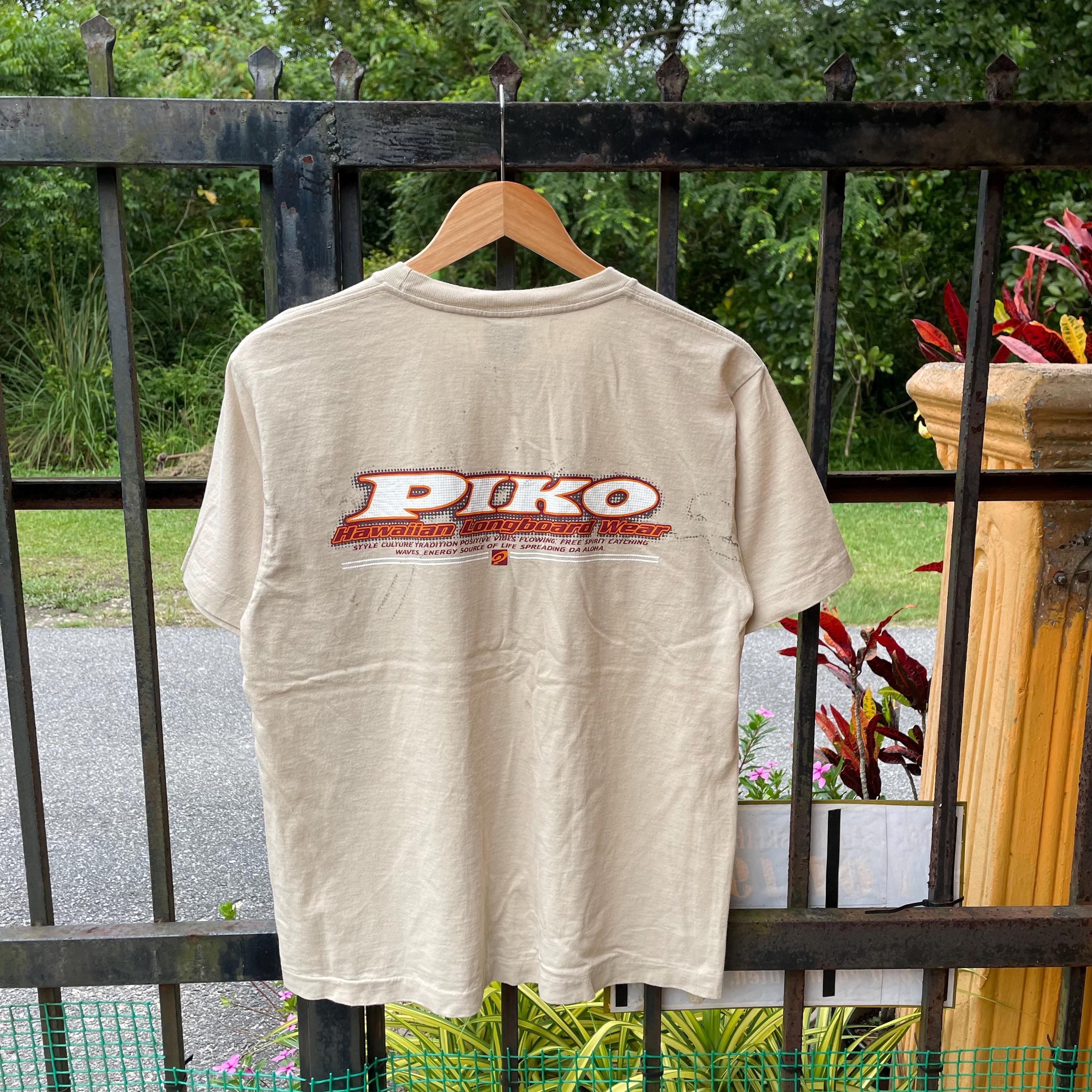 Vintage 90s Piko Big Logo Spellout Piko Hawaiian Longboard Design