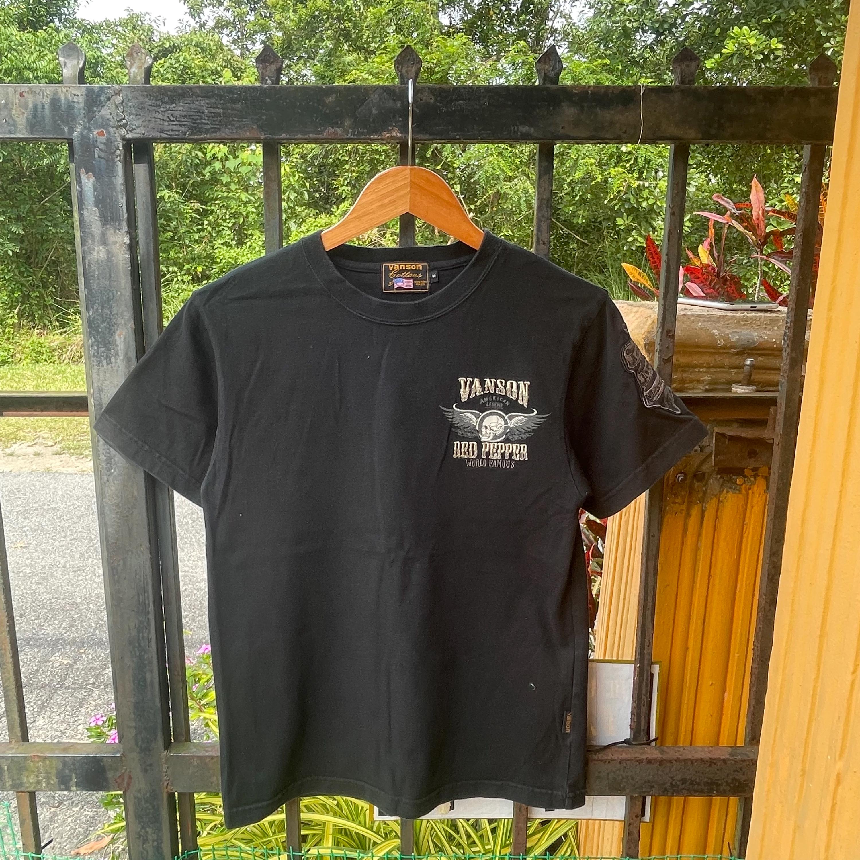トップス Vanson skull back design tee Vanson Skeleton Tee Shirt