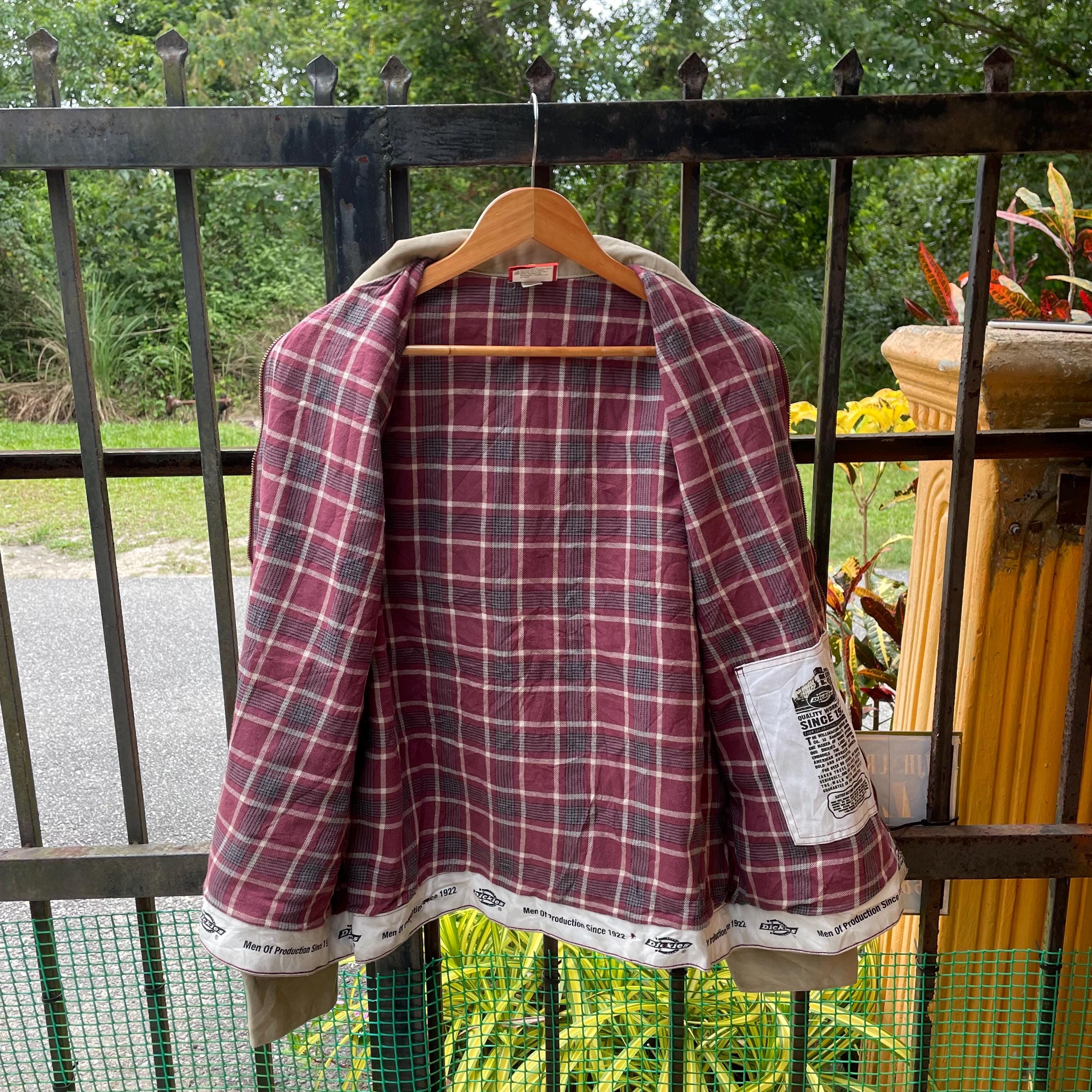 Vintage Dickies Anniversary Checkerd Plaid Harrington Inside Full 