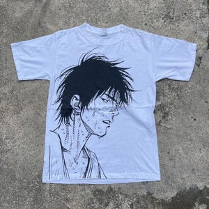 ヴィンテージ スラムダンク 日本のスポーツ インスピレーション ムービー 流川 楓 湘北 ビッグ キャラクター イメージ プロモーション T シャツ ホワイト カラー S～M サイズ