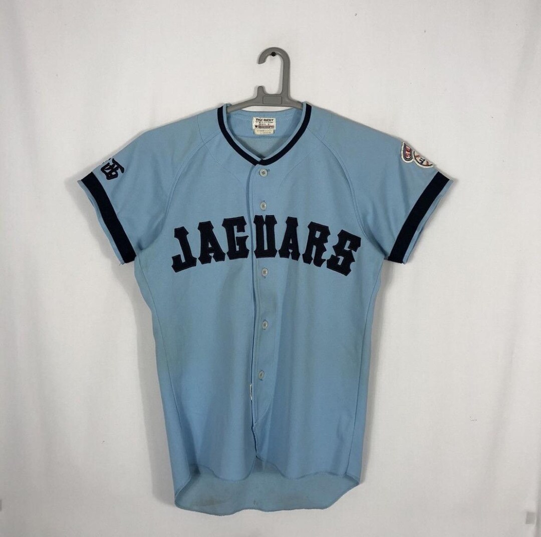 Veste Baseball Vintage Descente Three Hawks – Bleue, Taille L (coupe Plutôt M) – édition Japonaise