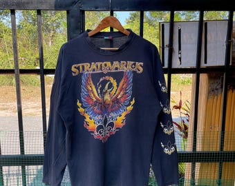 Vintage 90's Stratovarius Metal Band Black Large T Shirt Tee