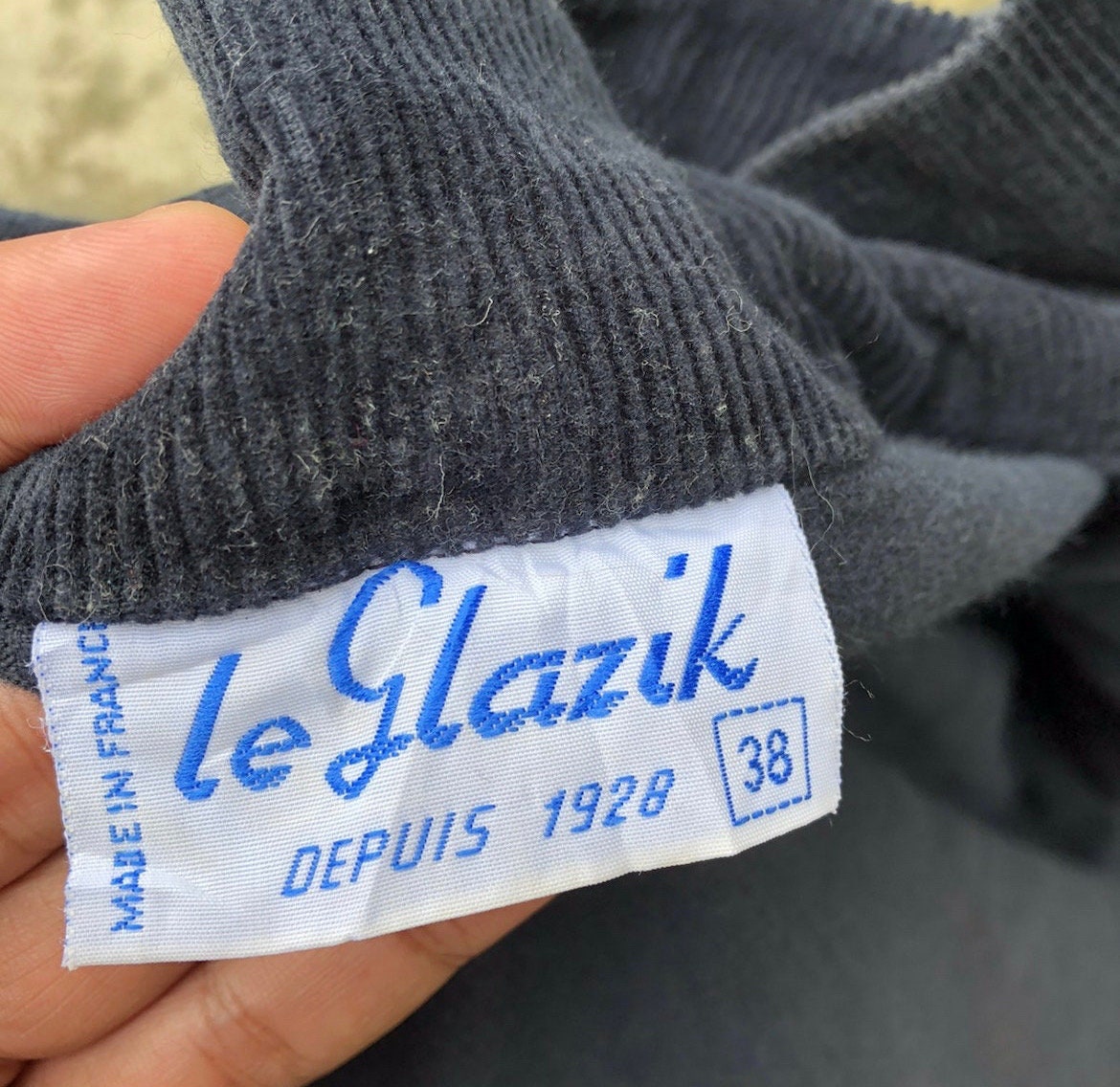 Vintage Le Glazik Made in France Full Zipper Corduroy With Hooded 