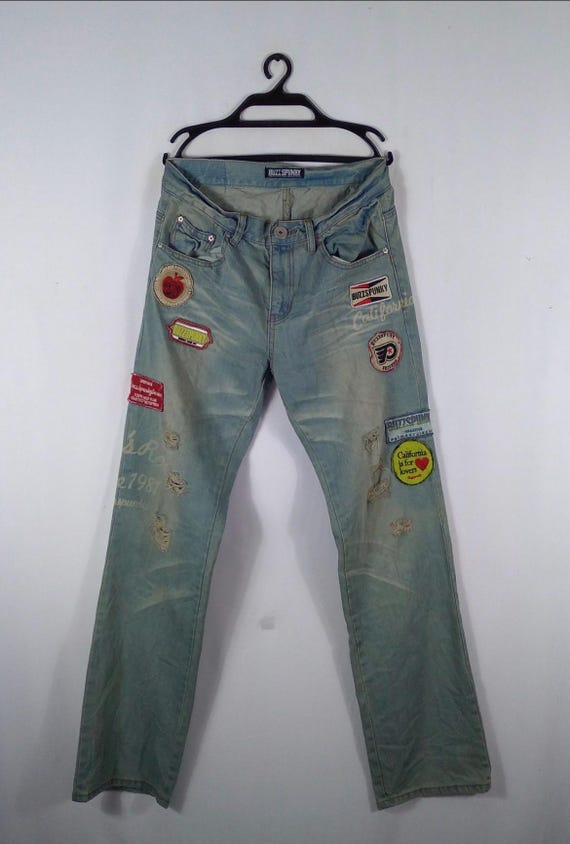 Vintage Buzzspunky Multiple Patchworks Stoned Was… - image 1