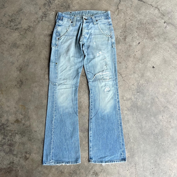 Vintage G Star Raw Japanese Brand Stoned Washed Ripped Distress
