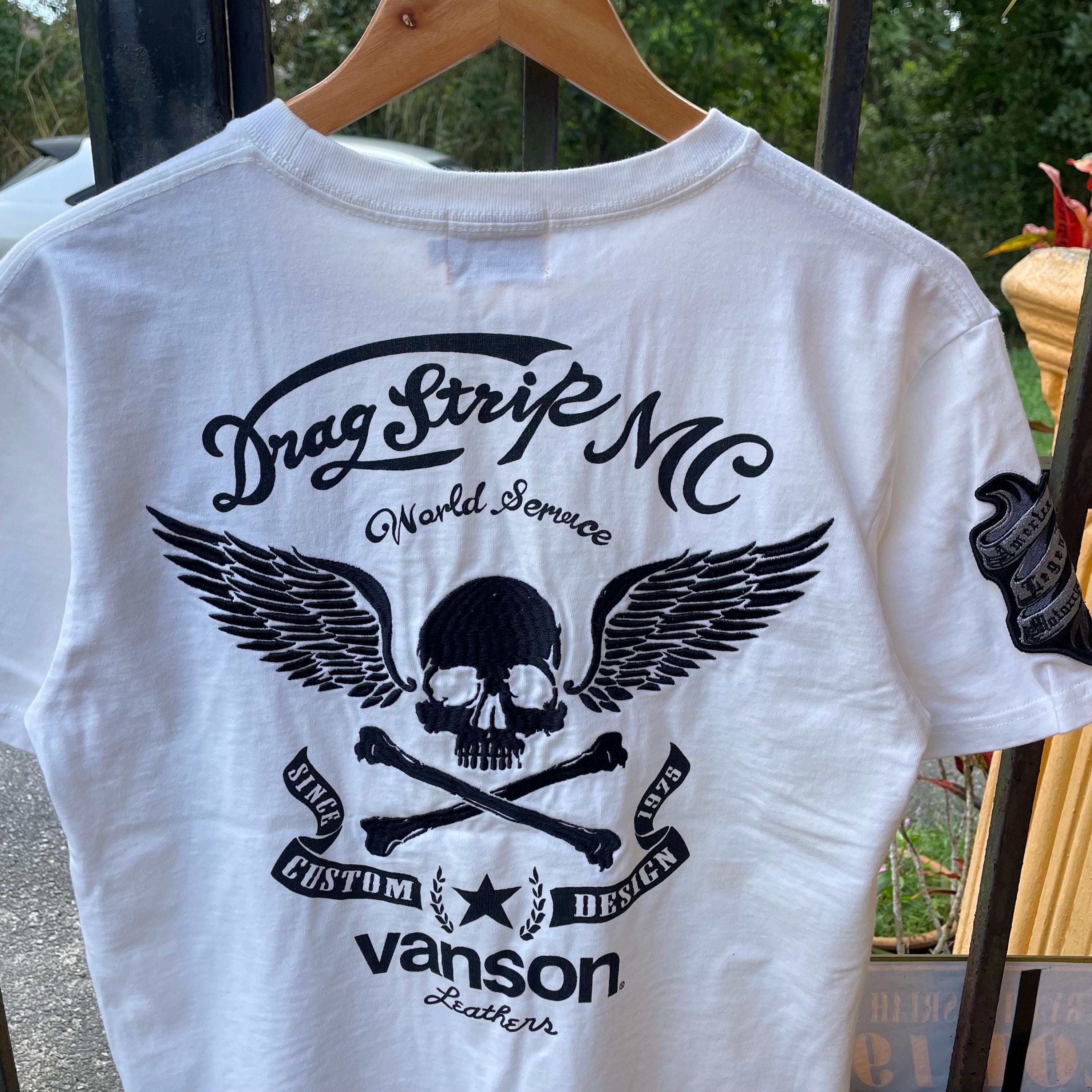 トップス Vanson skull back design tee Vanson Skeleton Tee Shirt