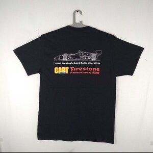 Vintage CART Firehawk 500 Formel 1 Racing Sportwagen-Turniere Racing Series World Fastest Signature Promo T-Shirt Schwarz Farbe Große Größe