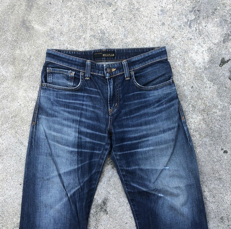 Vintage Edwin Stoned Washed Ripped Denim Jeans Blue Washed Regular Jeans Size 32 Inches image 2