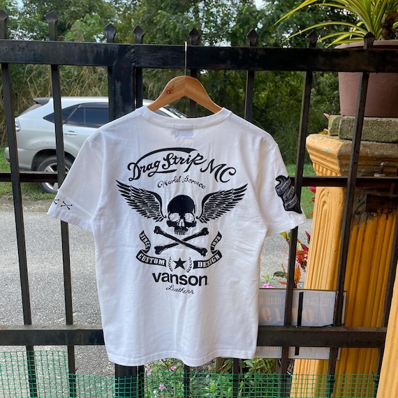 トップス Vanson skull back design tee Vanson Skeleton Tee Shirt