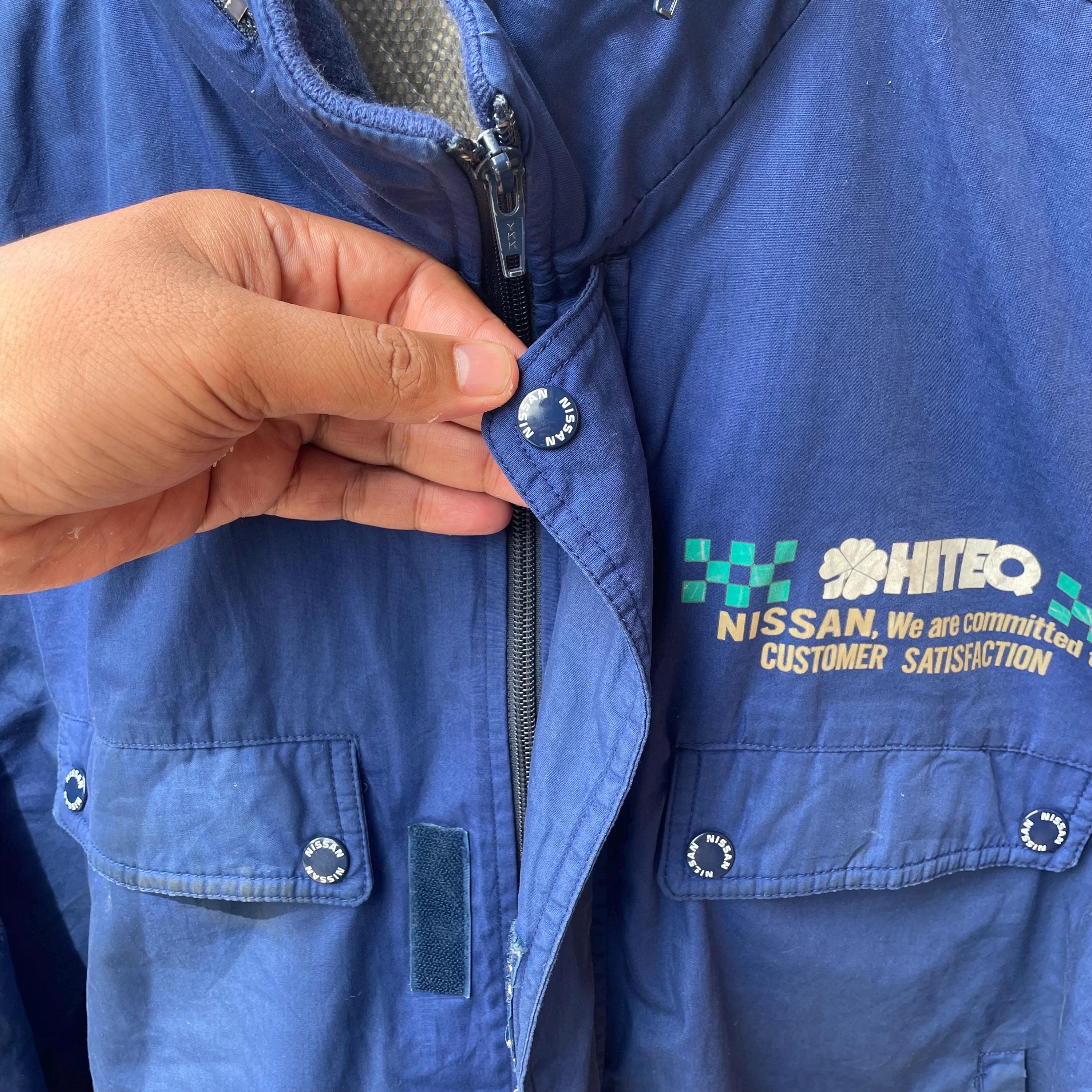 Vintage NISSAN Big Logo Spellout Japanese Racing Full Zipper