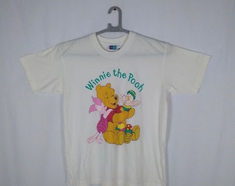 Vintage Winnie The Pooh Cartoon Disney Movie Promo Tee White Colour Medium To Large Size