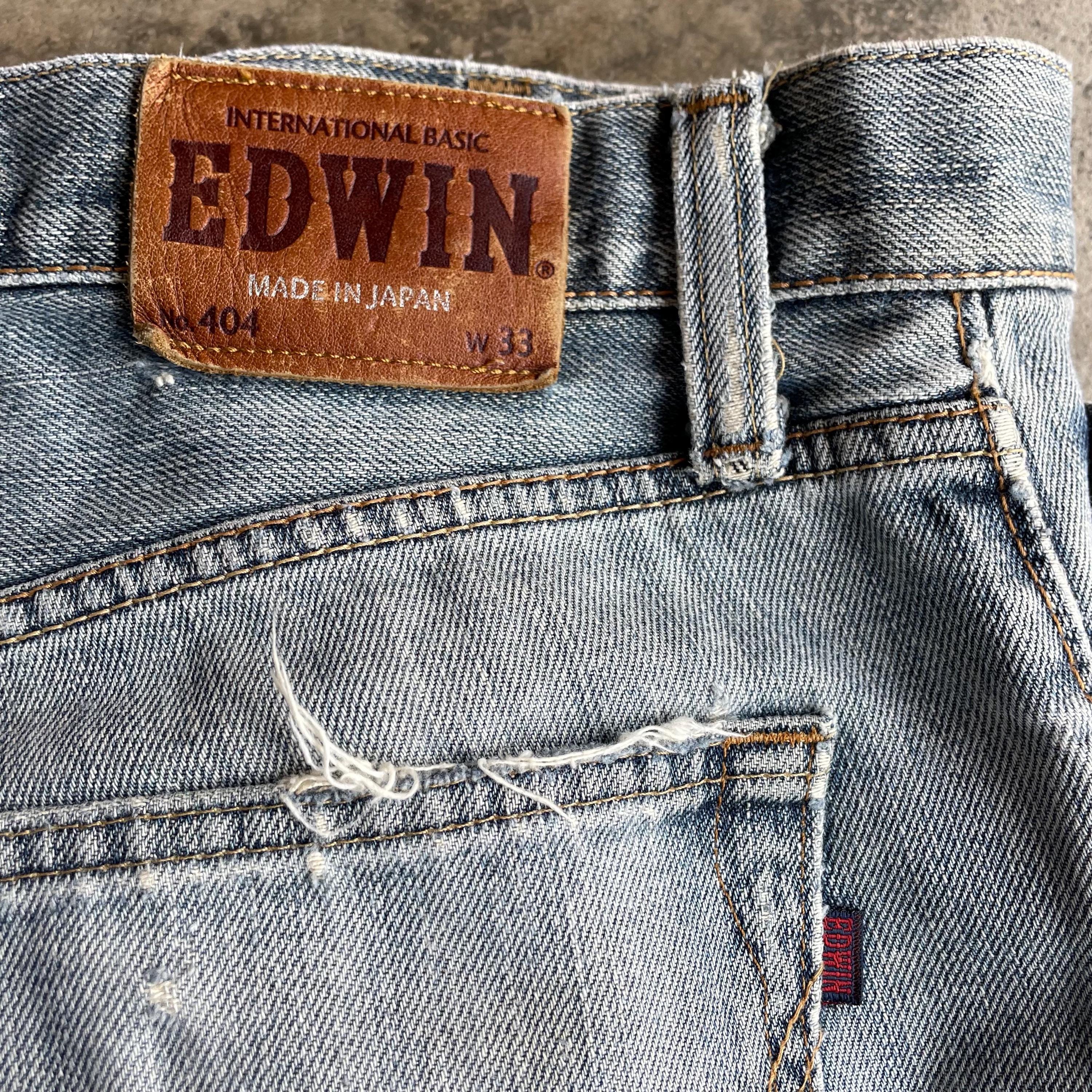 Vintage Edwin 404 Stoned Washed Design Edwin Straight Cut Ripped Vintage Edwin 404 Stoned Washed Design Edwin Straight Cut Ripped