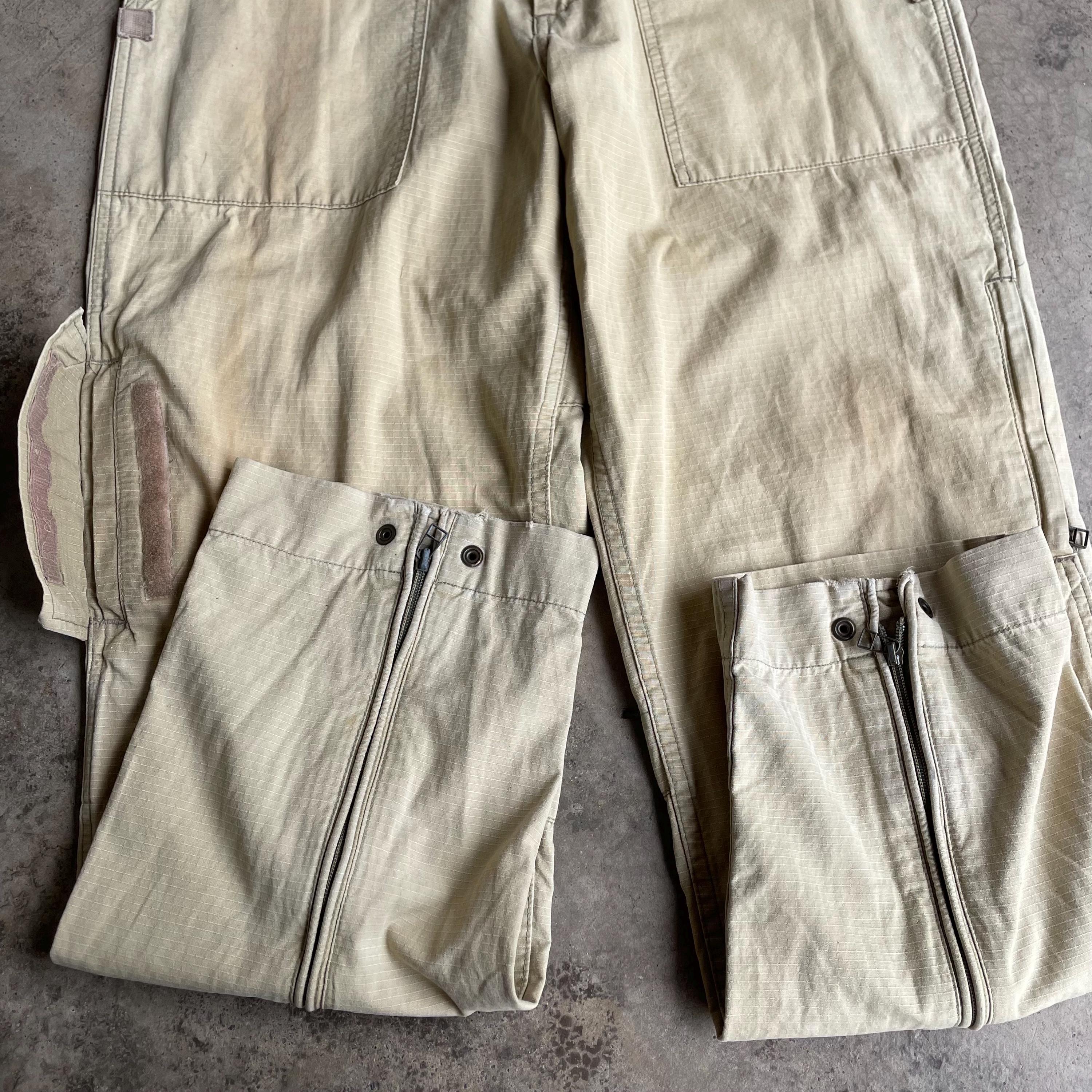 Old Stussy \"TYPE F-1MOD” Fright Pants 34 Stussy Flight Pant Ripstop Pig. Dyed - Orange