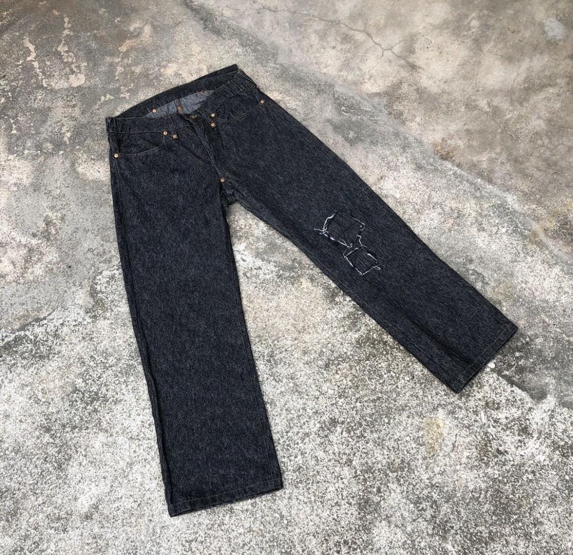 Cinch back denim - Etsy Polska