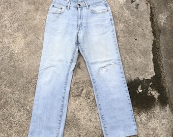 Vintage Edwin 403 Stoned Washed Ripped Distress Denim Jeans Blend Wash White Edwin Denim Jeans Regular Straight Jeans Size 30 Inches
