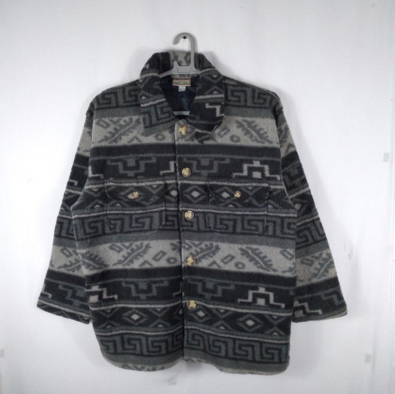 Vintage Water Buffalo Mountain Fleece Navajo Aztec Design