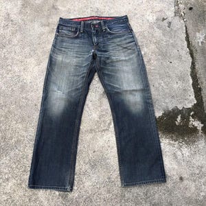 Vintage Edwin 503 Edge of Blue Stoned Washed Ripped Distress Denim