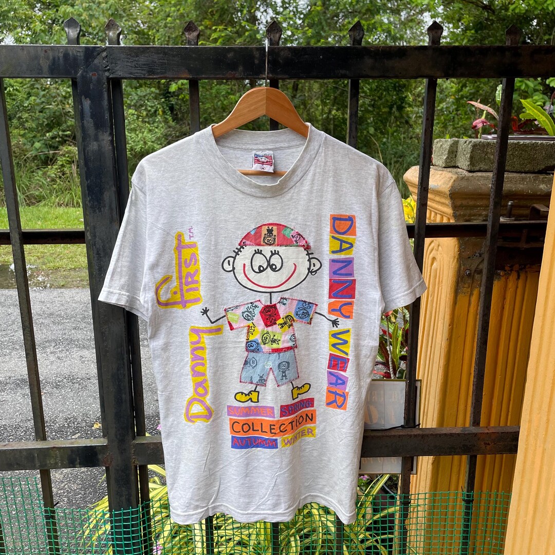 Vintage 90s Danny First USA Made Embroidered Big Image Summer