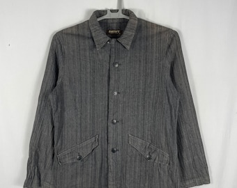 Vintage smiths american double pocket full buttons chore jacket worker jacket designer jacket in grey colour in small size