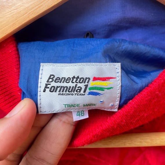 Vintage Benetton Formula One Racing Big Logo Spellout Hooded