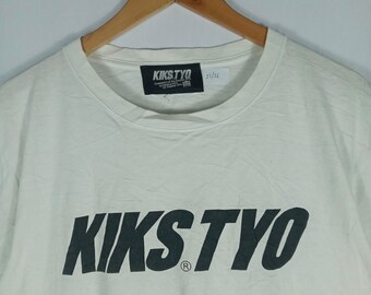 Vintage Kiks Tyo Japanese Brand Big Spellout Tee White Colour