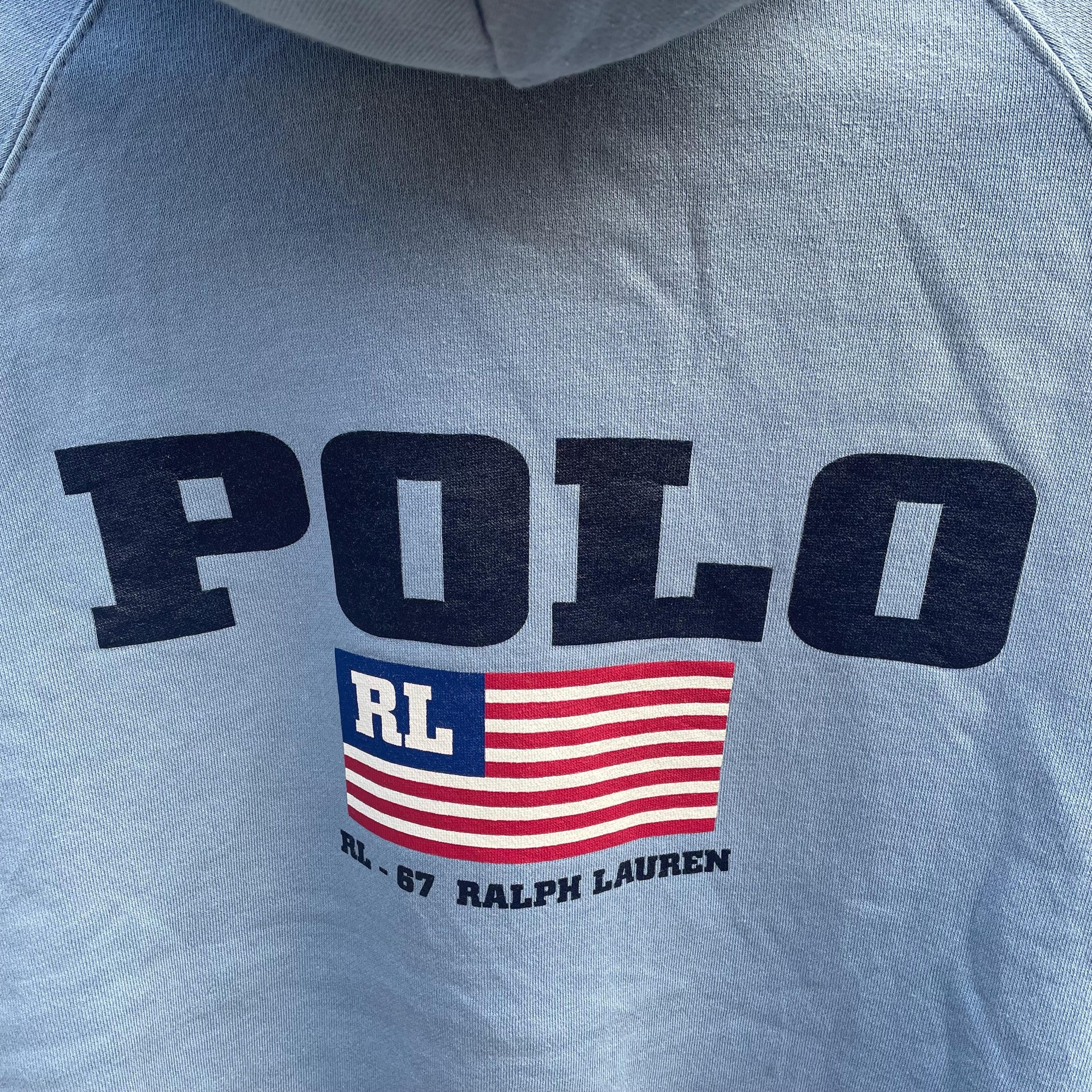 Vintage Polo Sport Ralph Lauren USA Flag Big Logo Design Sportswear ...