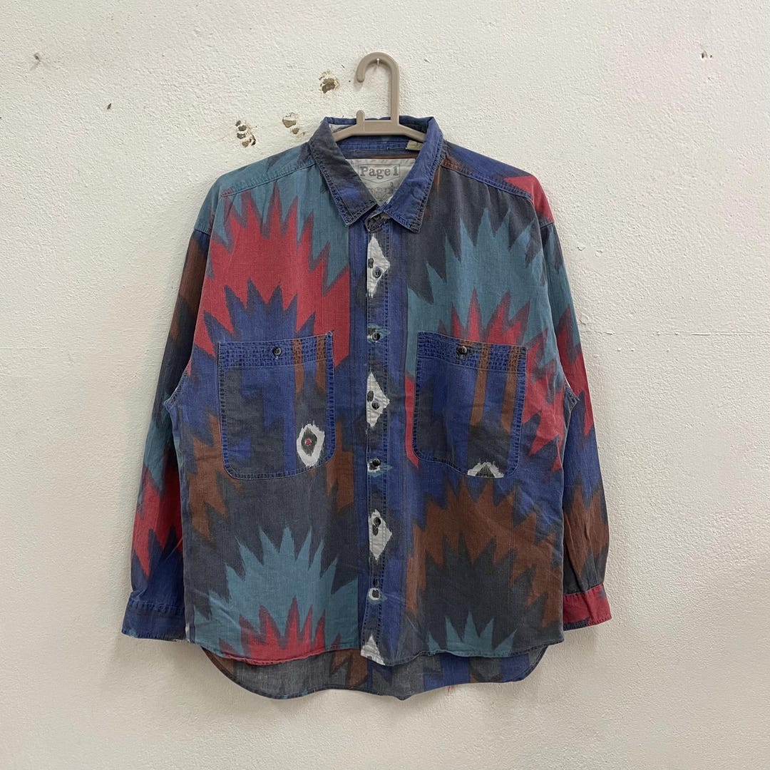 トップス 50's style Navajo pattern Vintage Retro Multicolour Motive Native Navajo Design Aztec