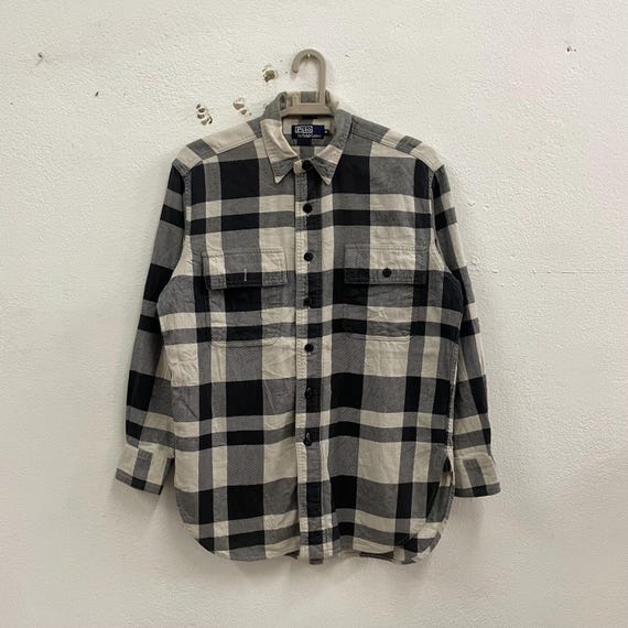 Vintage Camicia A Quadri Bianchi E Neri Giacca Donna Lino Camicia