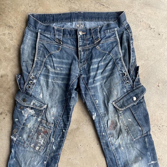 [ROMANTIC CROWN]★DAMAGE MULTI POCKET DENIM PANTS DAMAGE MULTI POCKET DENIM PANTS_BLUE | ROMANTIC CROWN
