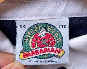 Vintage Barbarian Rugby Wear Canada Made Two Tone Striped Design