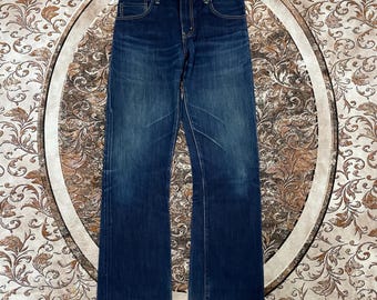 Vintage Levis 517 Stoned Washed Design Levis Regular Straight Fit Ripped Distress Denim Jeans Blue Wash Colour Size 33 Inches