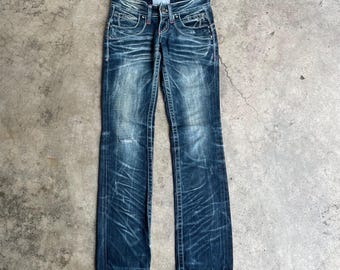 Lolita Jeans Size 25 Fits W29xl31 Japanese Low Rise Bootcut Denim