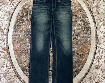 Vintage Edwin Stoned Washed Design Edwin Hush Gold Straight Slim Ripped Distress Denim Jeans Blue Wash Colour Size 31 Inches