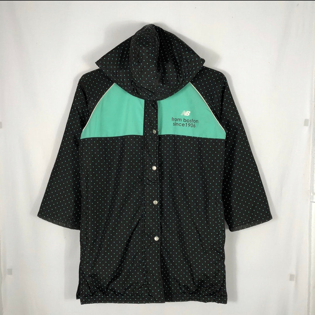 Vintage New Balance Art of Polcadot Hooded Sherpa Inside Full Buttons ...