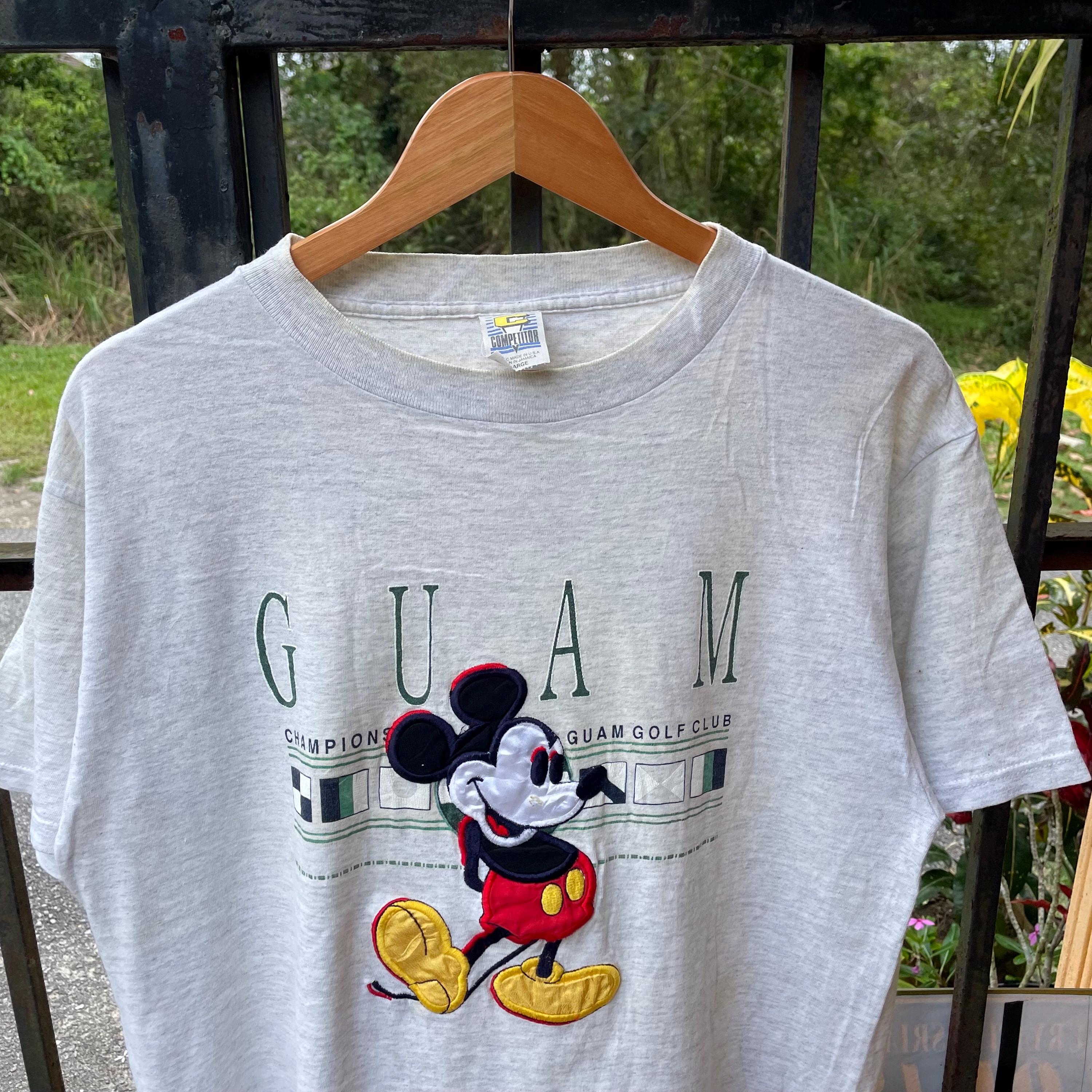 Vintage 90s Mickey Mouse Embroidered Big Logo Guam Beach Design 