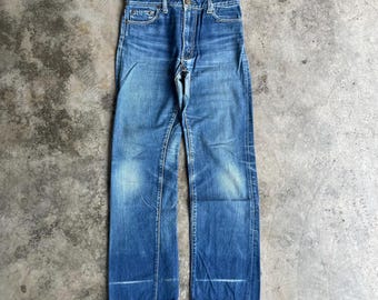 Vintage 90s Edwin Stoned Washed Edwin Regular Straight Cut Western Styles Distress Denim Jeans Blue Wash Colour Size 29 Inches