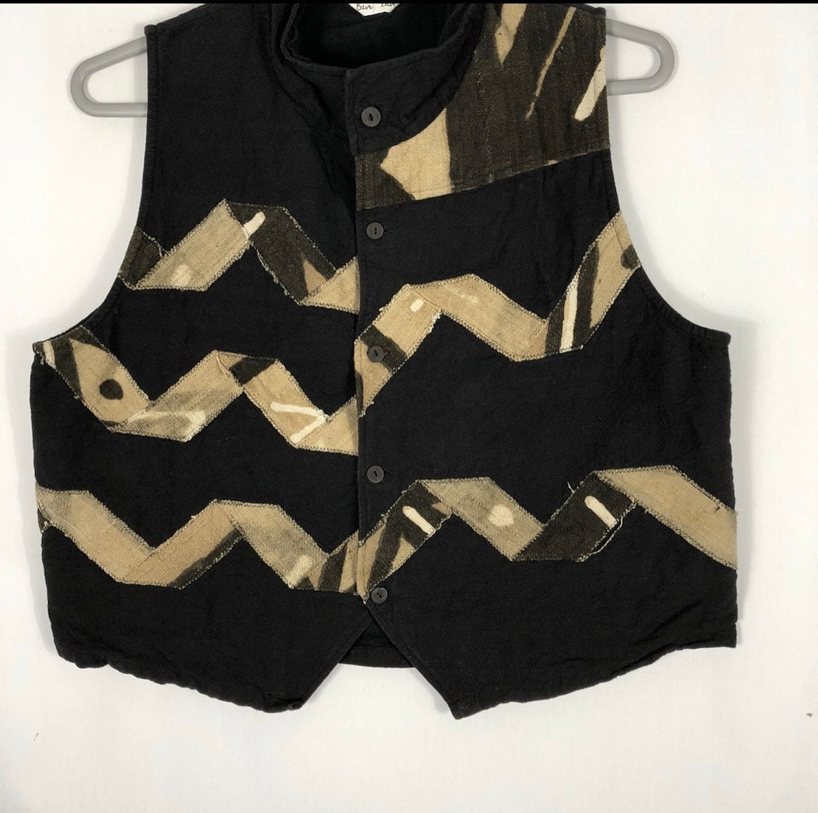 Haut Gilet Noir Et Crème Motif Aztèque Taille 6 - Occasion Très Bon état, Marque Atmosphere