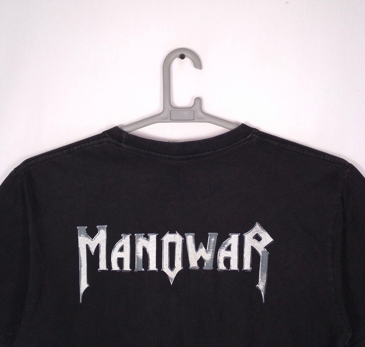 Vintage Manowar Heavy Metal Band Hell Promo Tee Faded Black Vintage Manowar Heavy Metal Band Hell Promo Tee Faded Black